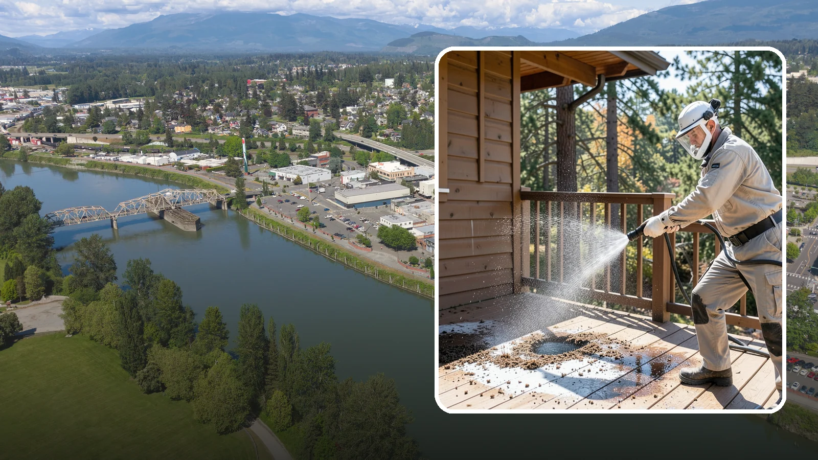 Bird Dropping Removal in Mount Vernon, Skagit County, WA - Sanitizing removal of bird droppings and the staining and odor they leave on decks, railings, and structures.