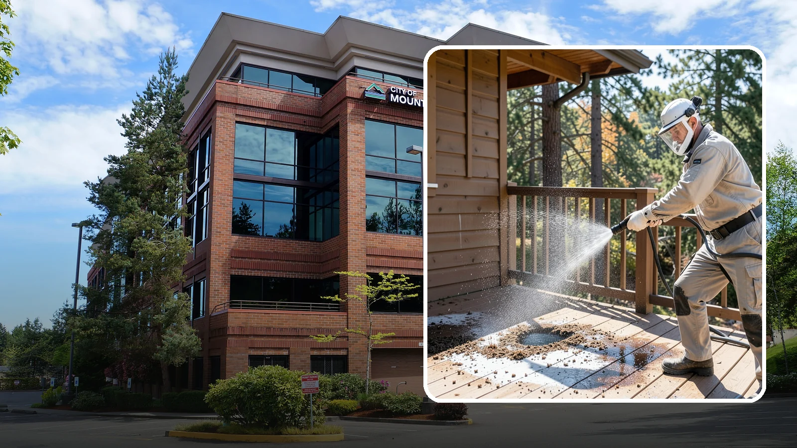 Bird Dropping Removal in Mountlake Terrace, Snohomish County, WA - Sanitizing removal of bird droppings and the staining and odor they leave on decks, railings, and structures.