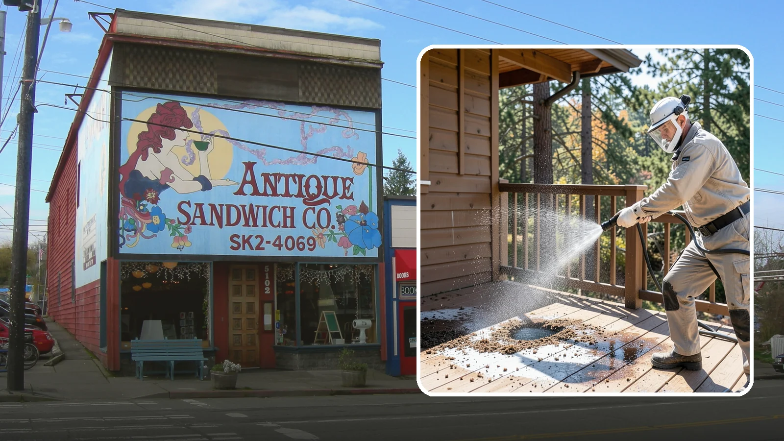 Bird Dropping Removal in Ruston, Pierce County, WA - Sanitizing removal of bird droppings and the staining and odor they leave on decks, railings, and structures.