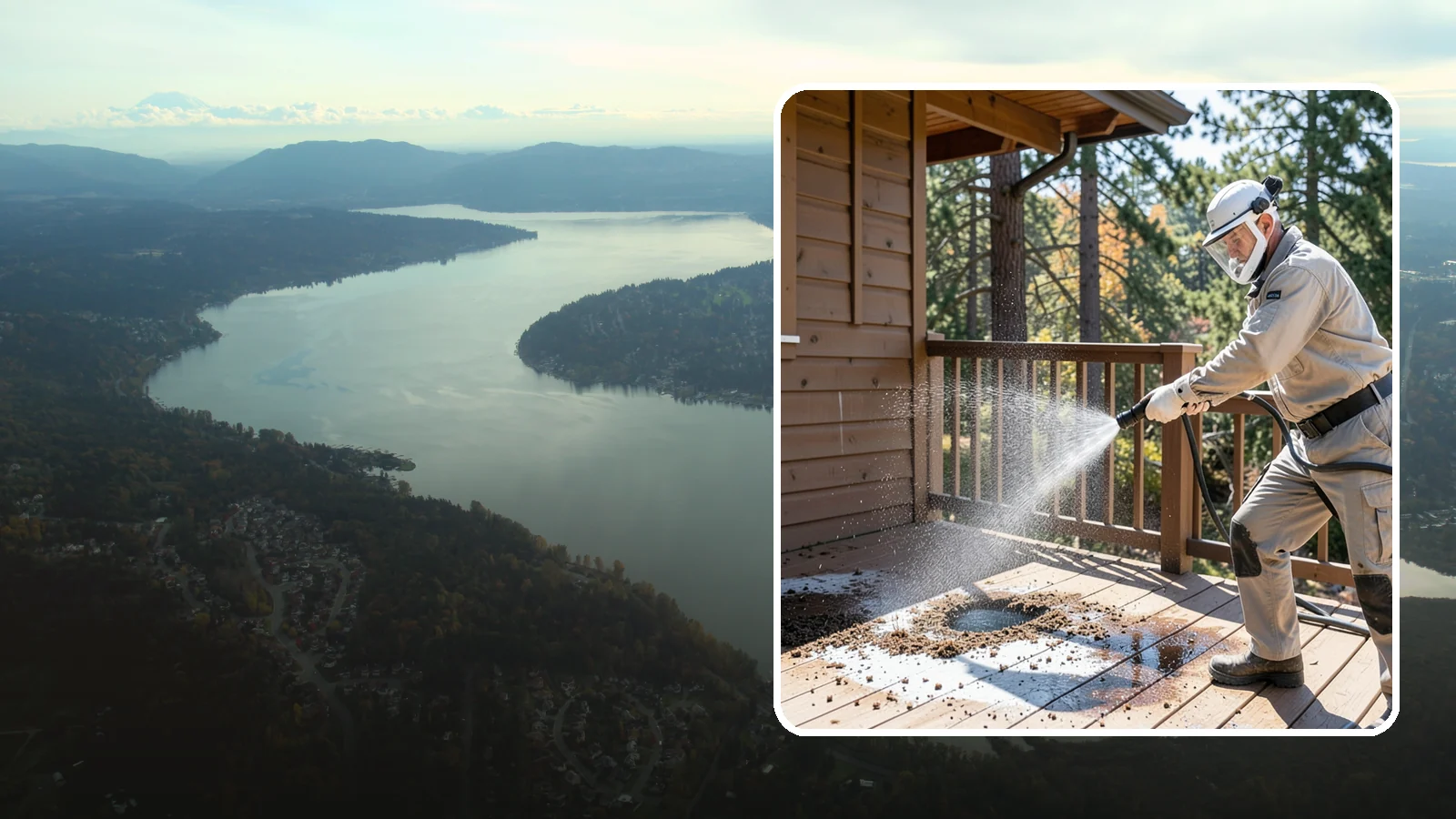 Bird Dropping Removal in Sammamish, King County, WA - Sanitizing removal of bird droppings and the staining and odor they leave on decks, railings, and structures.