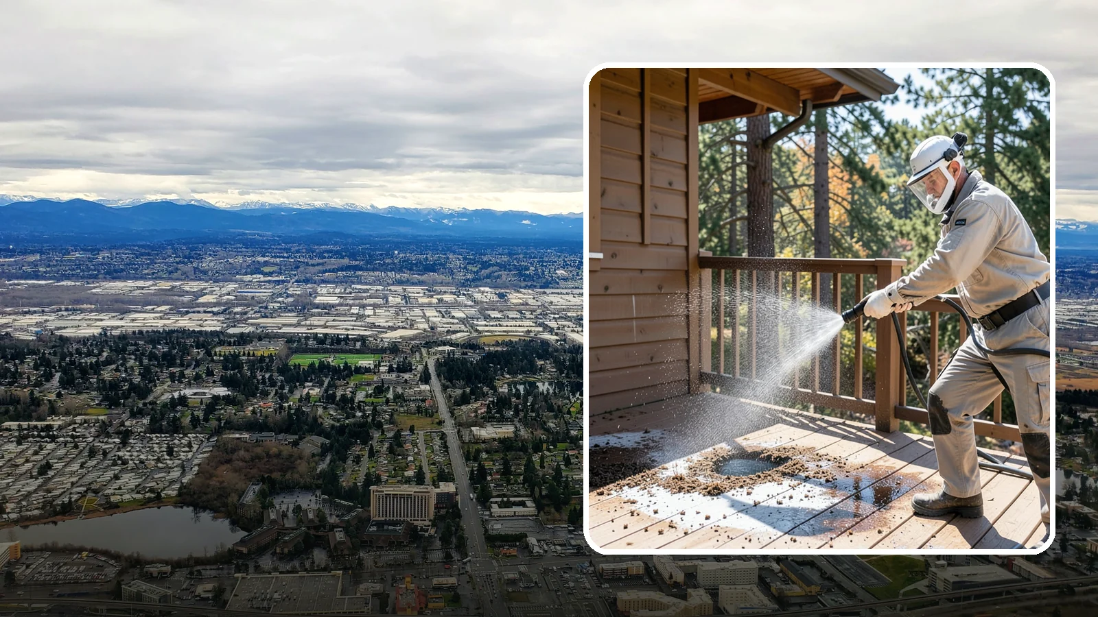 Bird Dropping Removal in SeaTac, King County, WA - Sanitizing removal of bird droppings and the staining and odor they leave on decks, railings, and structures.