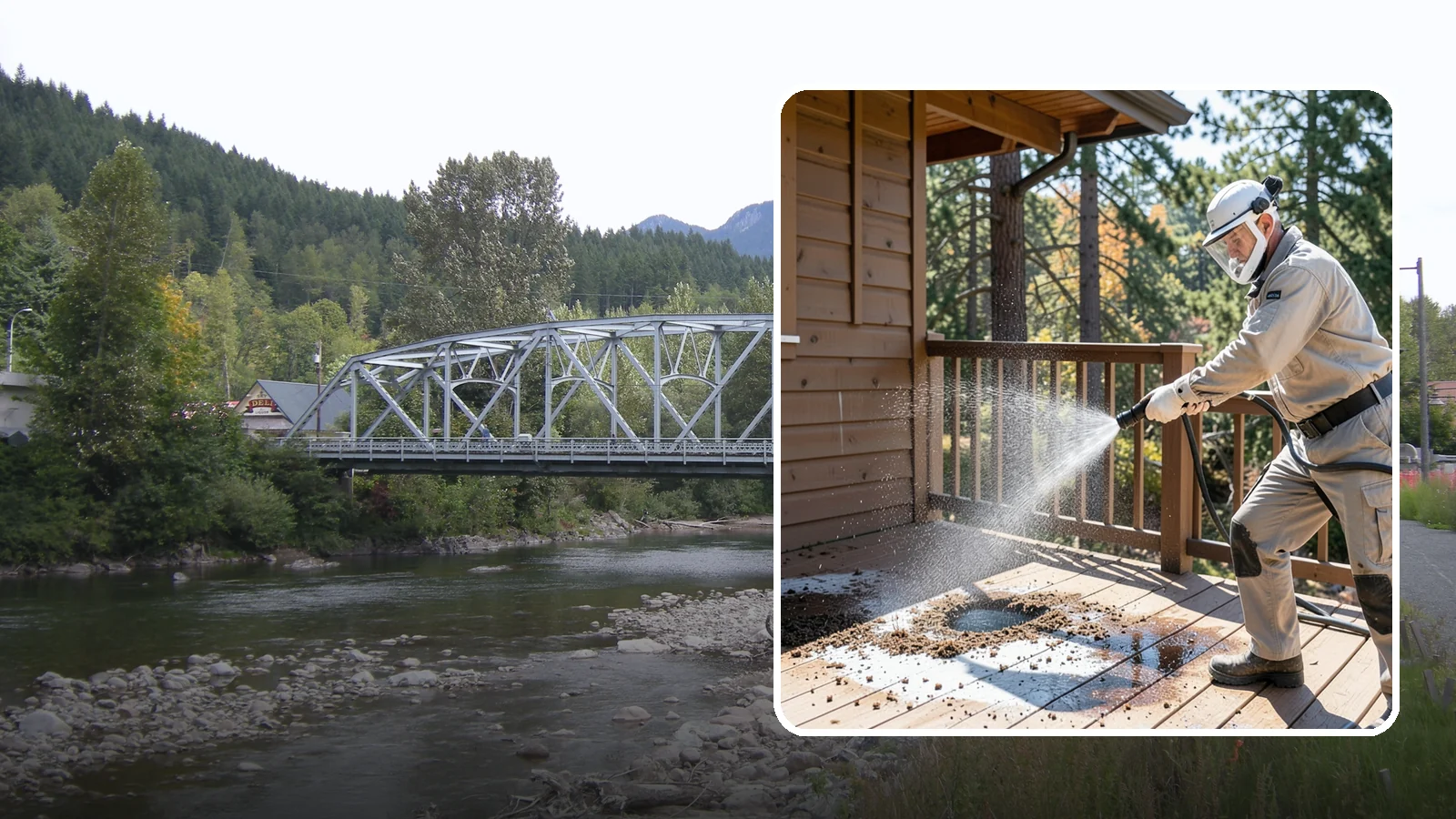 Bird Dropping Removal in Skykomish, King County, WA - Sanitizing removal of bird droppings and the staining and odor they leave on decks, railings, and structures.