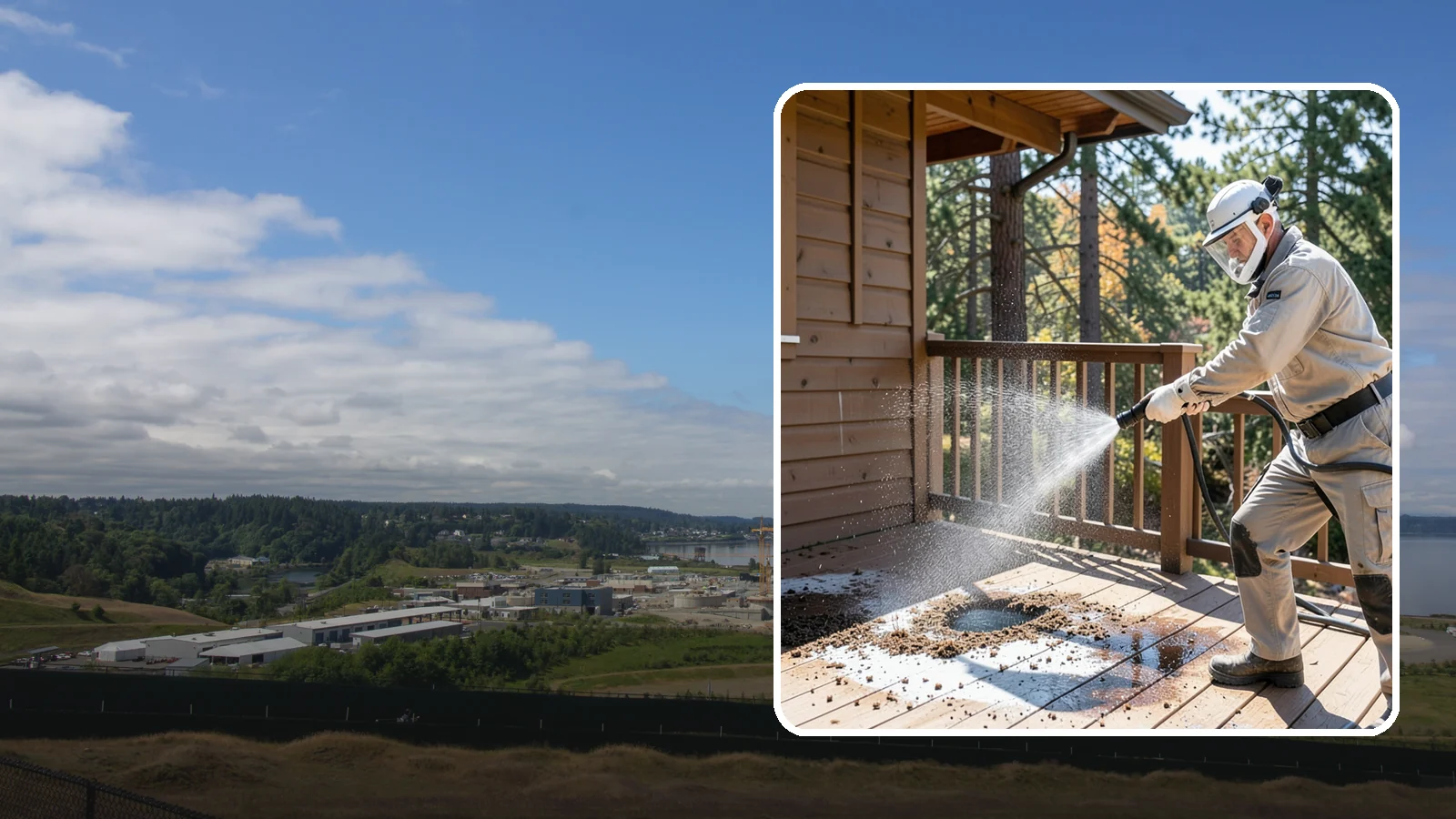 Bird Dropping Removal in University Place, Pierce County, WA - Sanitizing removal of bird droppings and the staining and odor they leave on decks, railings, and structures.