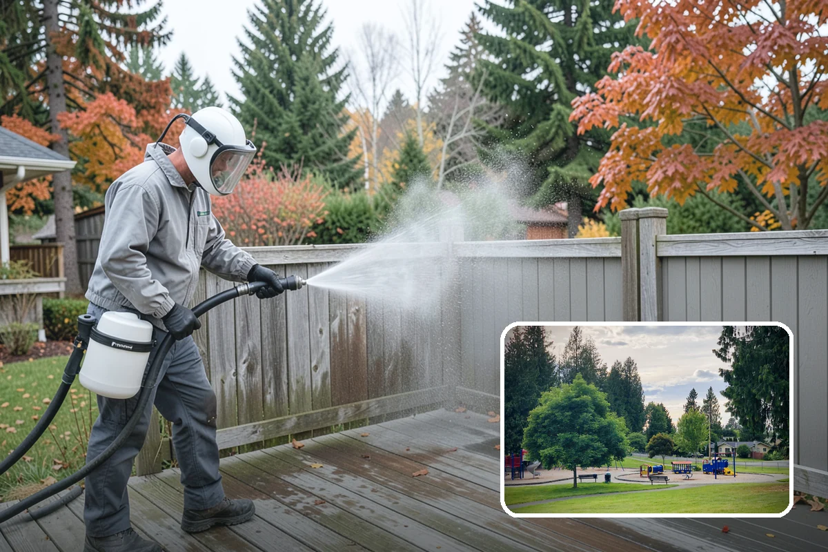 Birdbath Cleaning in Bonney Lake, Pierce County, WA - Clears the green algae ring from the basin