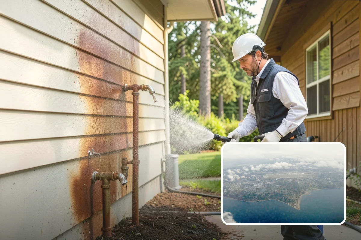 Birdbath Cleaning in Burien, King County, WA - Clears the green algae ring from the basin