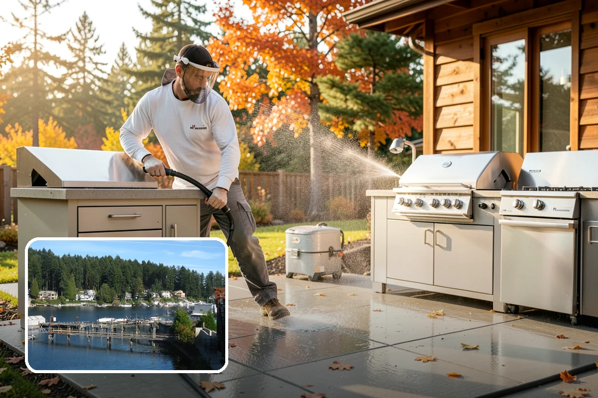 Birdbath Cleaning in Gig Harbor, Pierce County, WA - Clears the green algae ring from the basin
