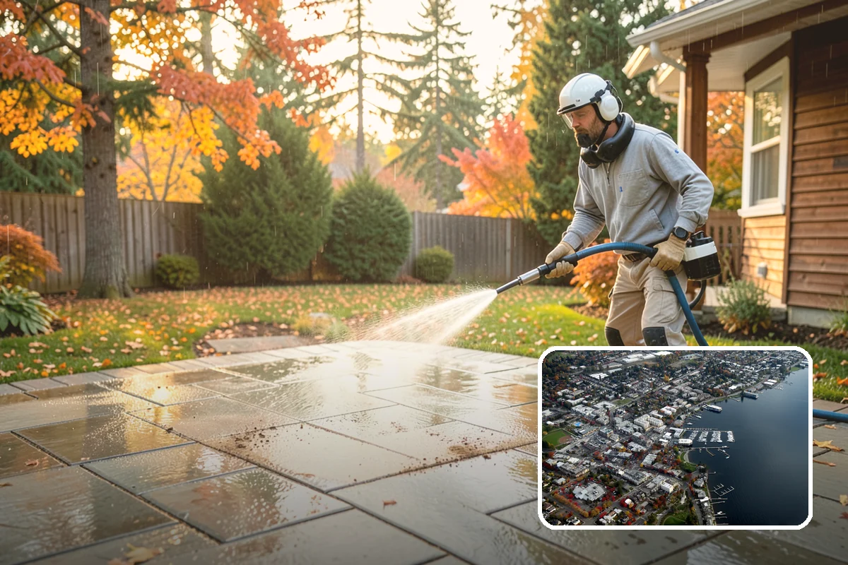 Birdbath Cleaning in Kirkland, King County, WA - Clears the green algae ring from the basin