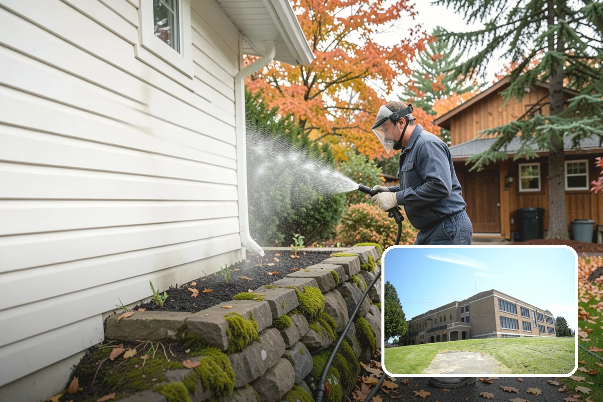 Birdbath Cleaning in Maple Valley, King County, WA - Clears the green algae ring from the basin