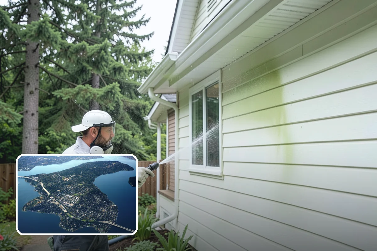 Birdbath Cleaning in Mercer Island, King County, WA - Clears the green algae ring from the basin