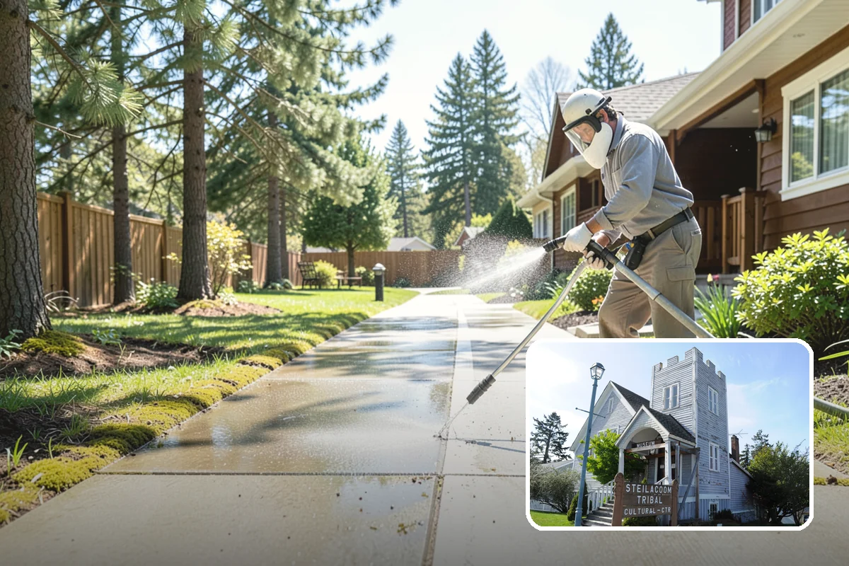 Birdbath Cleaning in Steilacoom, Pierce County, WA - Clears the green algae ring from the basin
