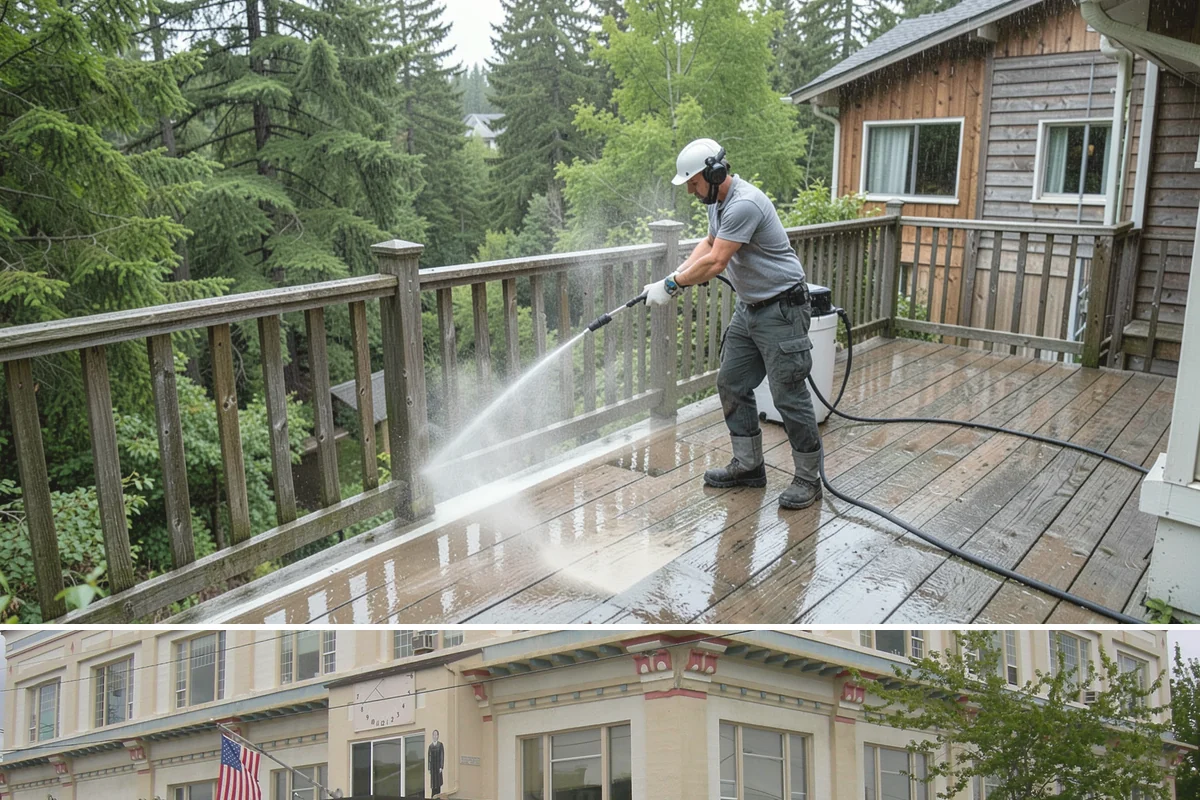 Block Wall Cleaning in Anacortes, Skagit County, WA - Summer is preferable because dry block accepts treatment more evenly and efflorescence is easier to resolve when the wall is not...