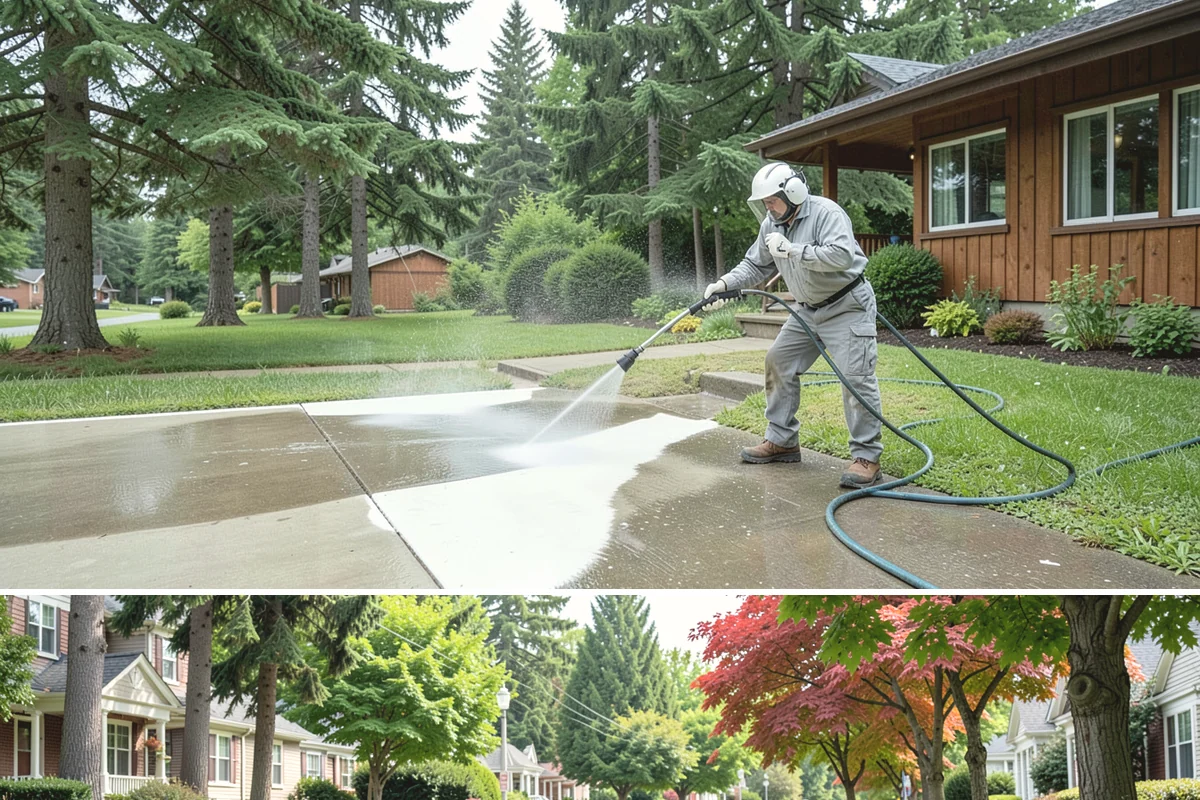 Block Wall Cleaning in Beaux Arts Village, King County, WA - Summer is preferable because dry block accepts treatment more evenly and efflorescence is easier to resolve when the wall is not...