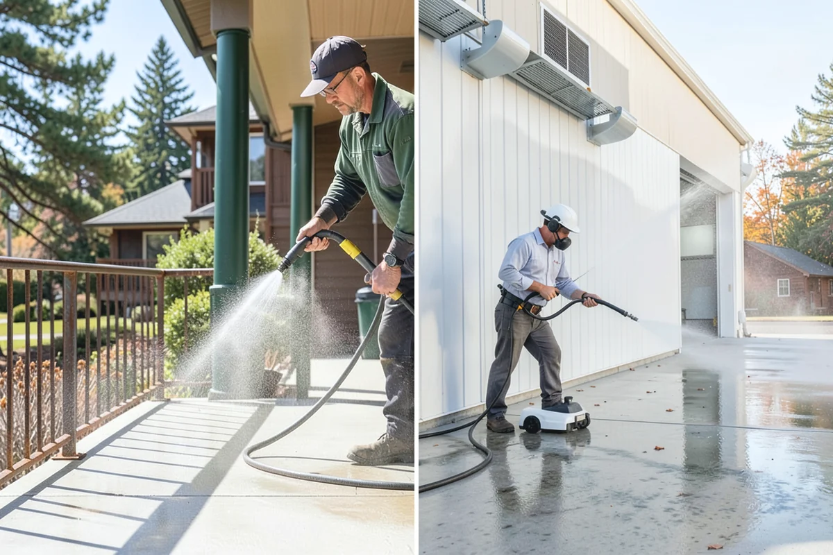 Block Wall Cleaning in Bonney Lake, Pierce County, WA - Protect the base and adjacent surfaces