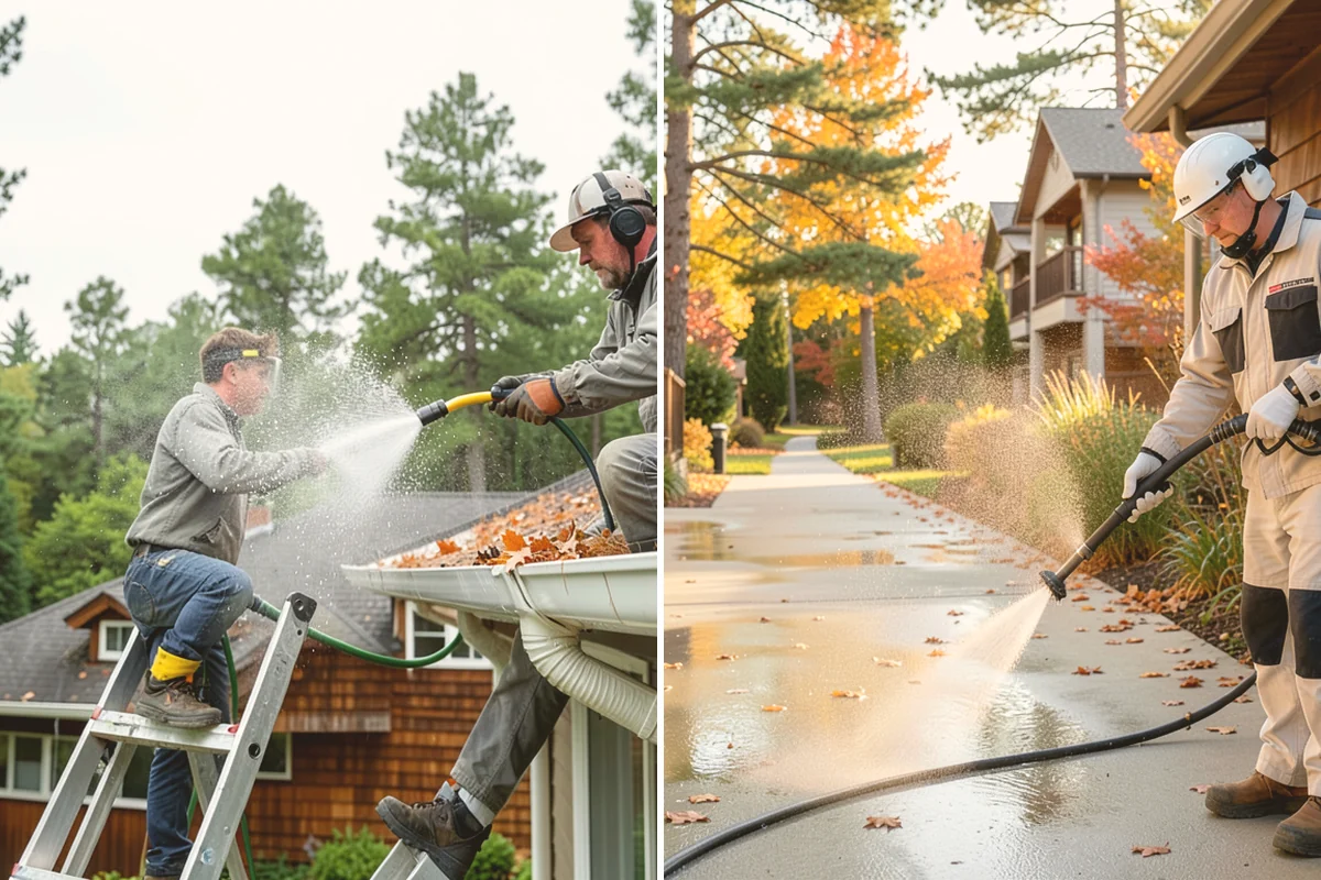 Block Wall Cleaning in Bothell, King County, WA - Protect the base and adjacent surfaces