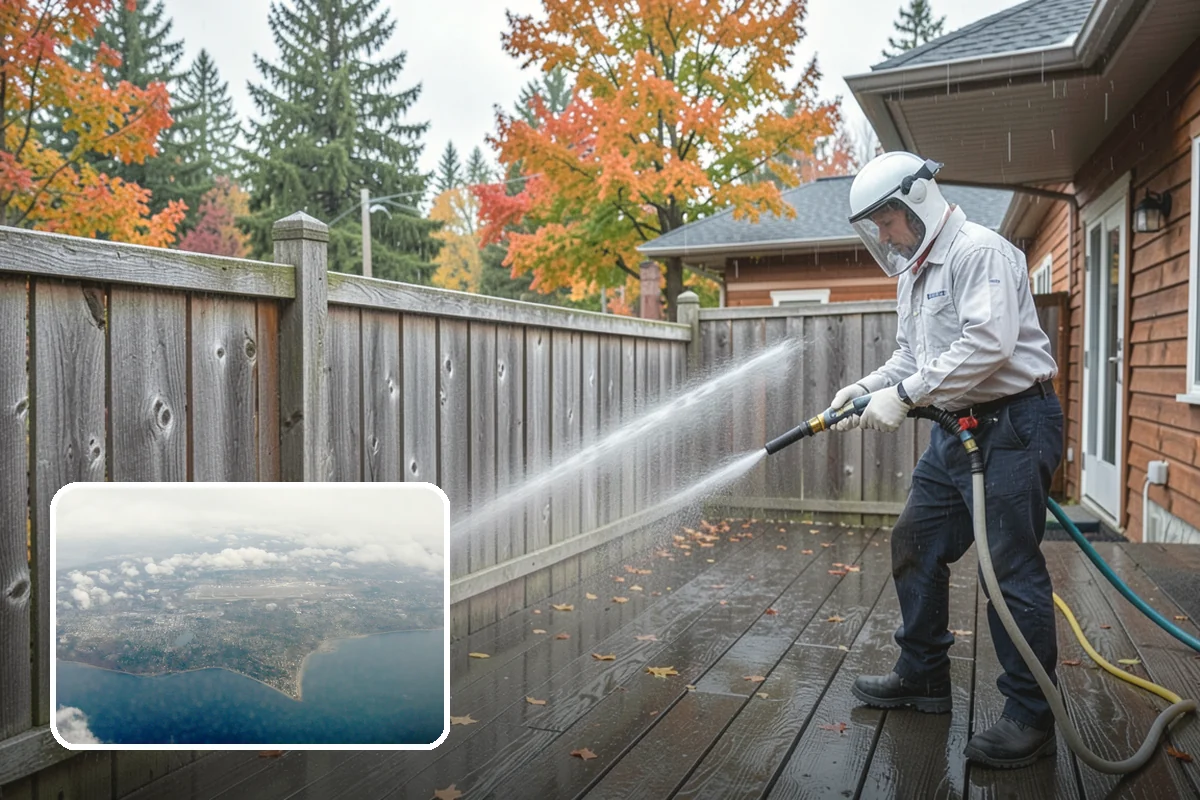 Block Wall Cleaning in Burien, King County, WA - Clears algae from highly porous block faces
