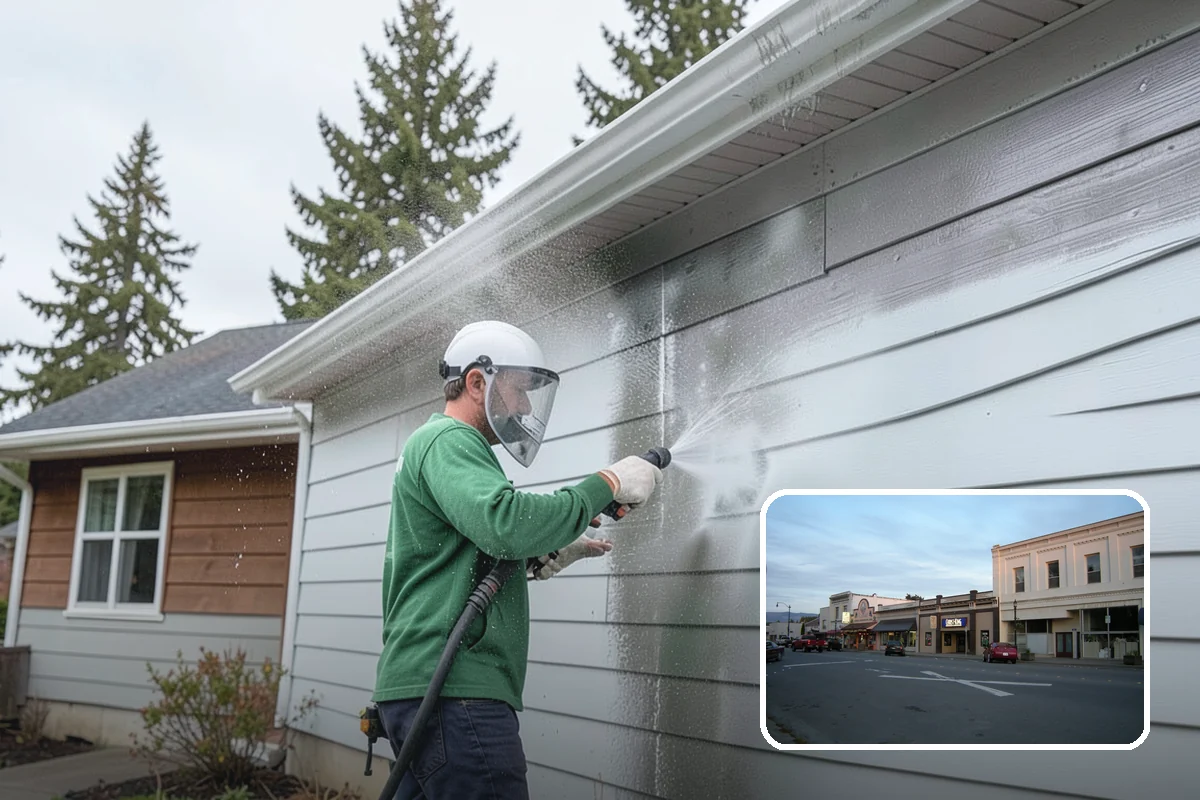 Block Wall Cleaning in Burlington, Skagit County, WA - Clears algae from highly porous block faces