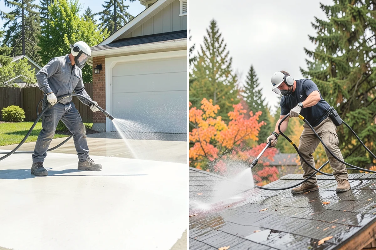 Block Wall Cleaning in Burlington, Skagit County, WA - Protect the base and adjacent surfaces