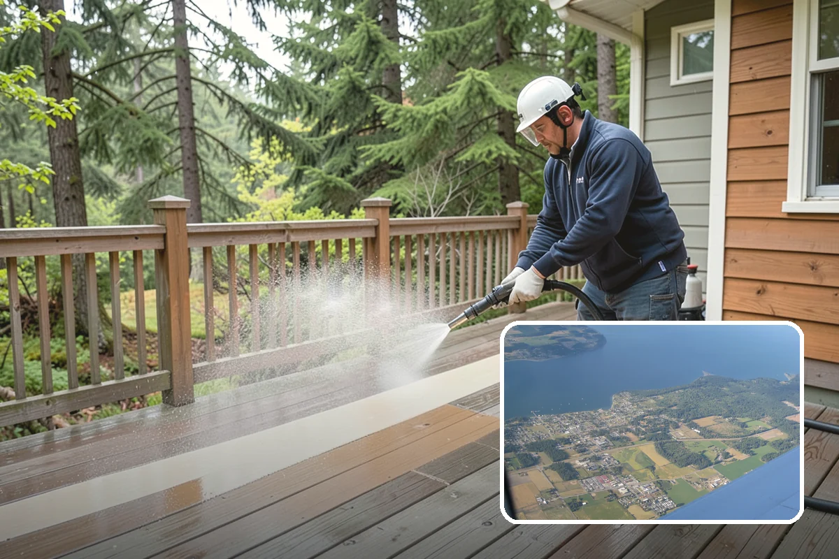 Block Wall Cleaning in Coupeville, Island County, WA - Clears algae from highly porous block faces