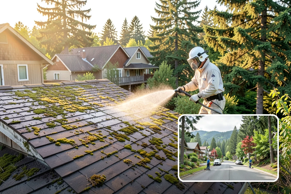 Block Wall Cleaning in Darrington, Snohomish County, WA - Clears algae from highly porous block faces