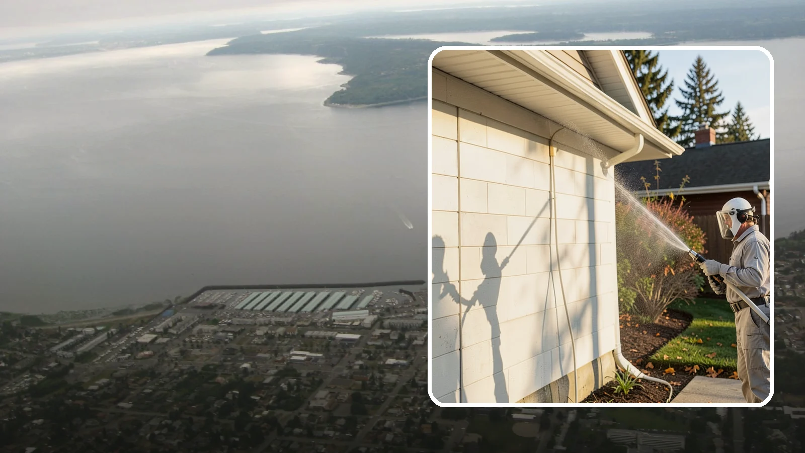 Block Wall Cleaning in Des Moines, King County, WA - Wash CMU block walls to clear the algae and efflorescence that thrive on porous concrete masonry.