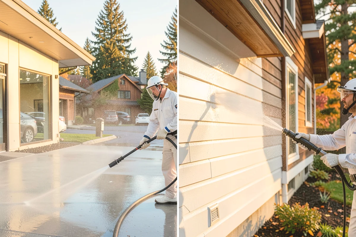Block Wall Cleaning in Eatonville, Pierce County, WA - Protect the base and adjacent surfaces