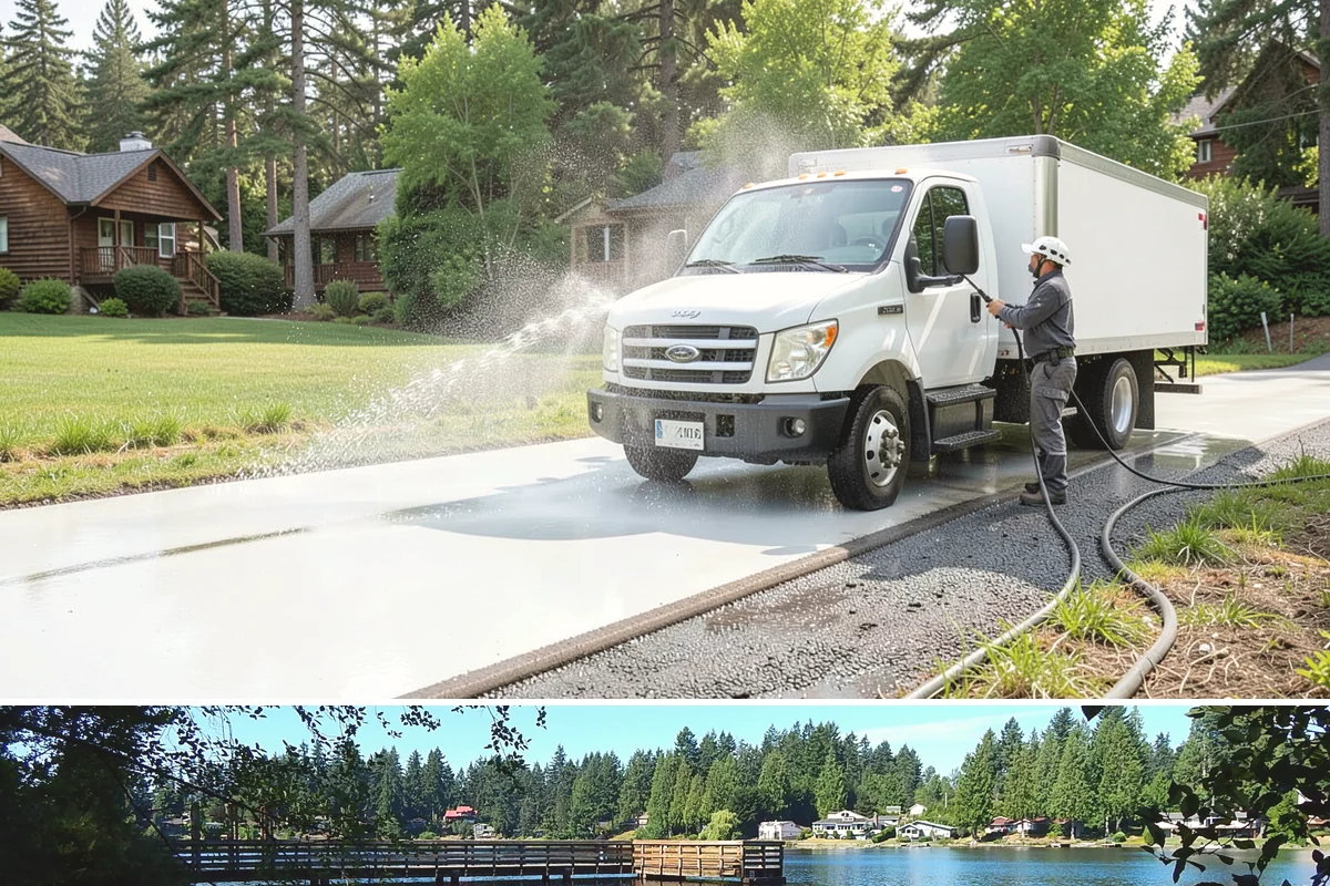 Block Wall Cleaning in Federal Way, King County, WA - Summer is preferable because dry block accepts treatment more evenly and efflorescence is easier to resolve when the wall is not...