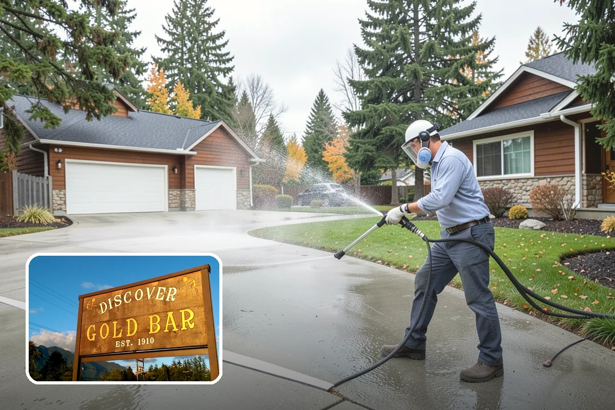 Block Wall Cleaning in Gold Bar, Snohomish County, WA - Clears algae from highly porous block faces