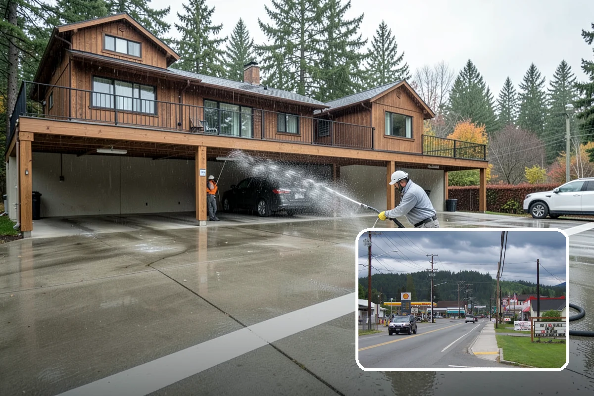 Block Wall Cleaning in Granite Falls, Snohomish County, WA - Clears algae from highly porous block faces