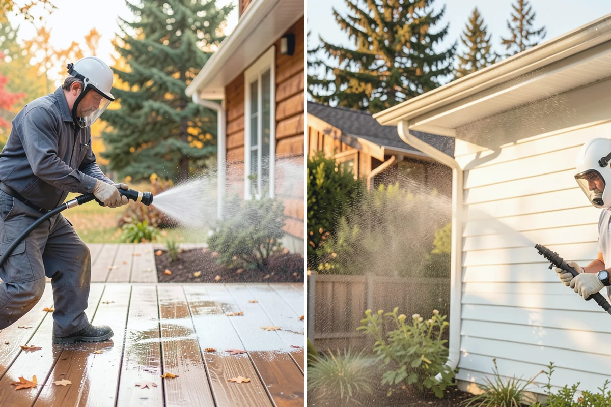 Block Wall Cleaning in Granite Falls, Snohomish County, WA - Protect the base and adjacent surfaces