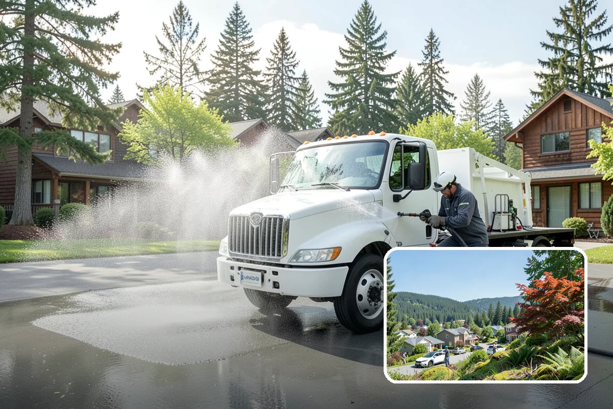 Block Wall Cleaning in Index, Snohomish County, WA - Clears algae from highly porous block faces