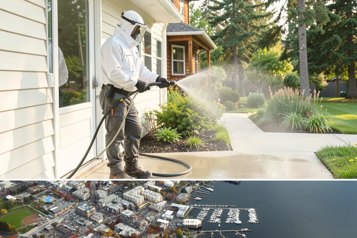 Block Wall Cleaning in Kirkland, King County, WA - Summer is preferable because dry block accepts treatment more evenly and efflorescence is easier to resolve when the wall is not...