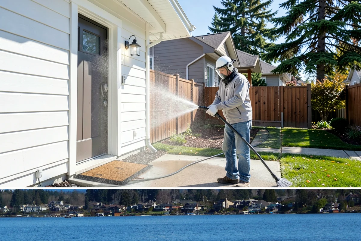 Block Wall Cleaning in Lake Stevens, Snohomish County, WA - Summer is preferable because dry block accepts treatment more evenly and efflorescence is easier to resolve when the wall is not...