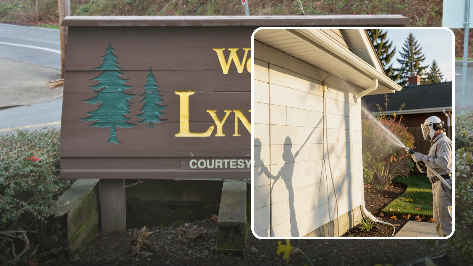 Block Wall Cleaning in Lynnwood, Snohomish County, WA - Wash CMU block walls to clear the algae and efflorescence that thrive on porous concrete masonry.