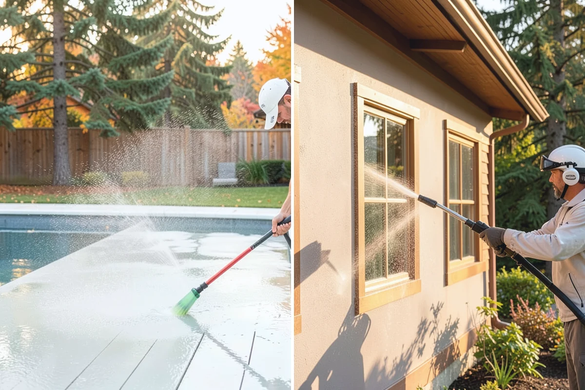 Block Wall Cleaning in Marysville, Snohomish County, WA - Protect the base and adjacent surfaces