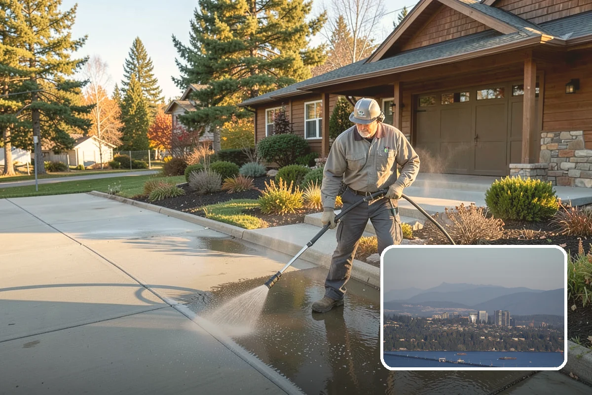 Block Wall Cleaning in Medina, King County, WA - Clears algae from highly porous block faces