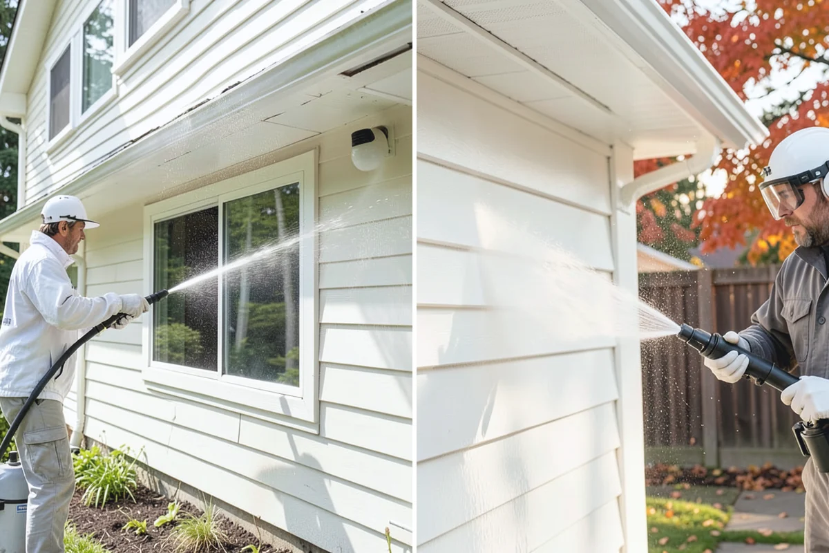 Block Wall Cleaning in Medina, King County, WA - Protect the base and adjacent surfaces