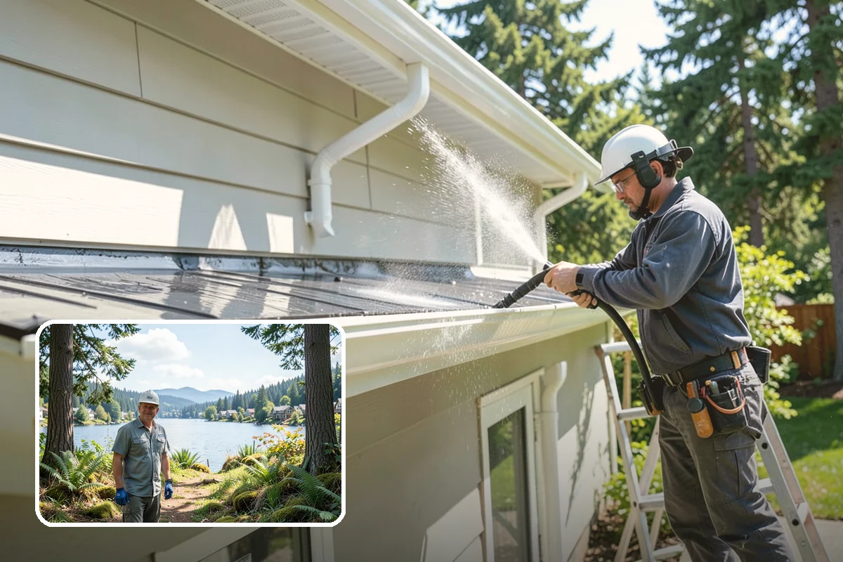 Block Wall Cleaning in Milton, King County, WA - Clears algae from highly porous block faces