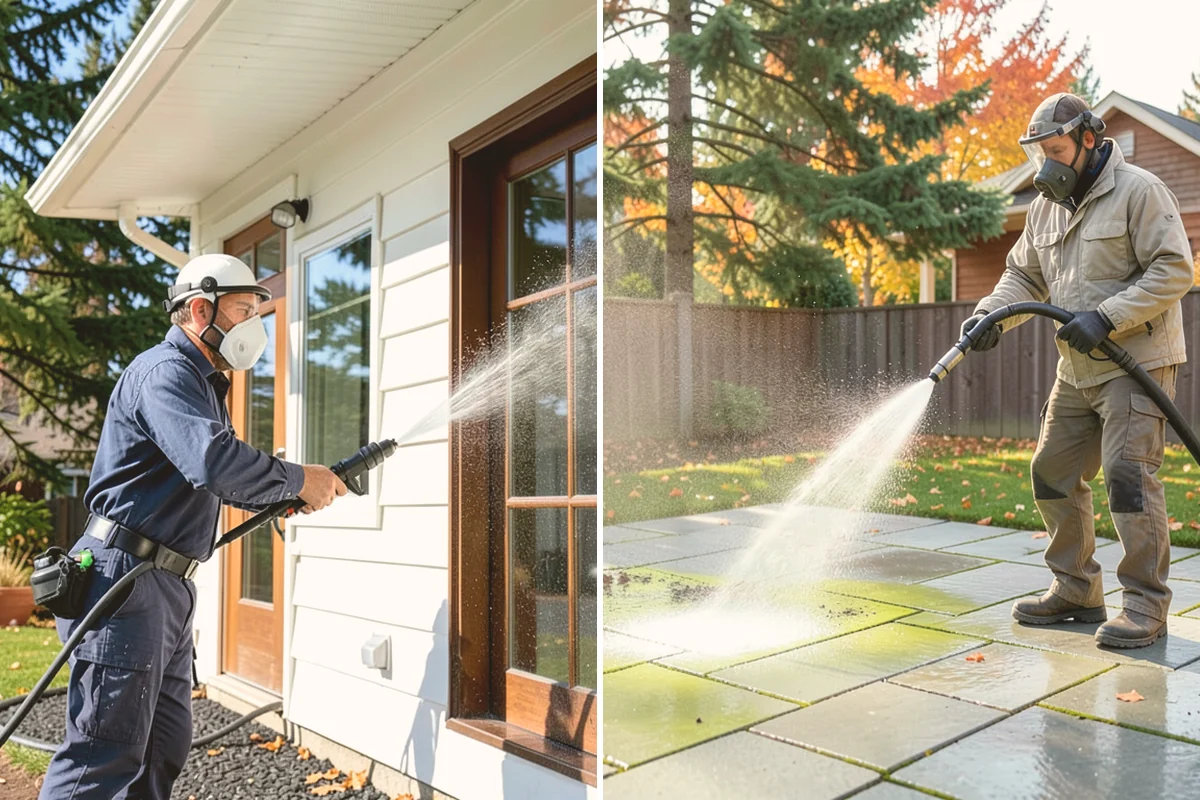 Block Wall Cleaning in Mount Vernon, Skagit County, WA - Protect the base and adjacent surfaces