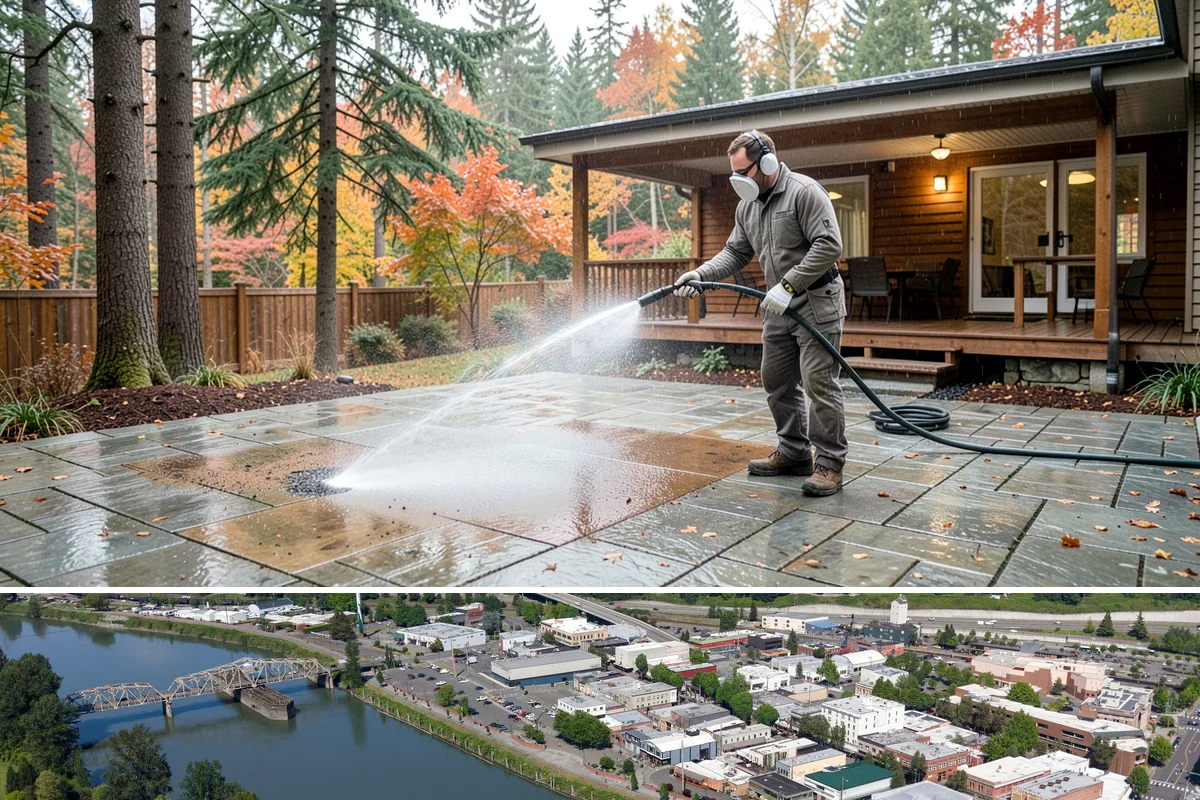 Block Wall Cleaning in Mount Vernon, Skagit County, WA - Summer is preferable because dry block accepts treatment more evenly and efflorescence is easier to resolve when the wall is not...