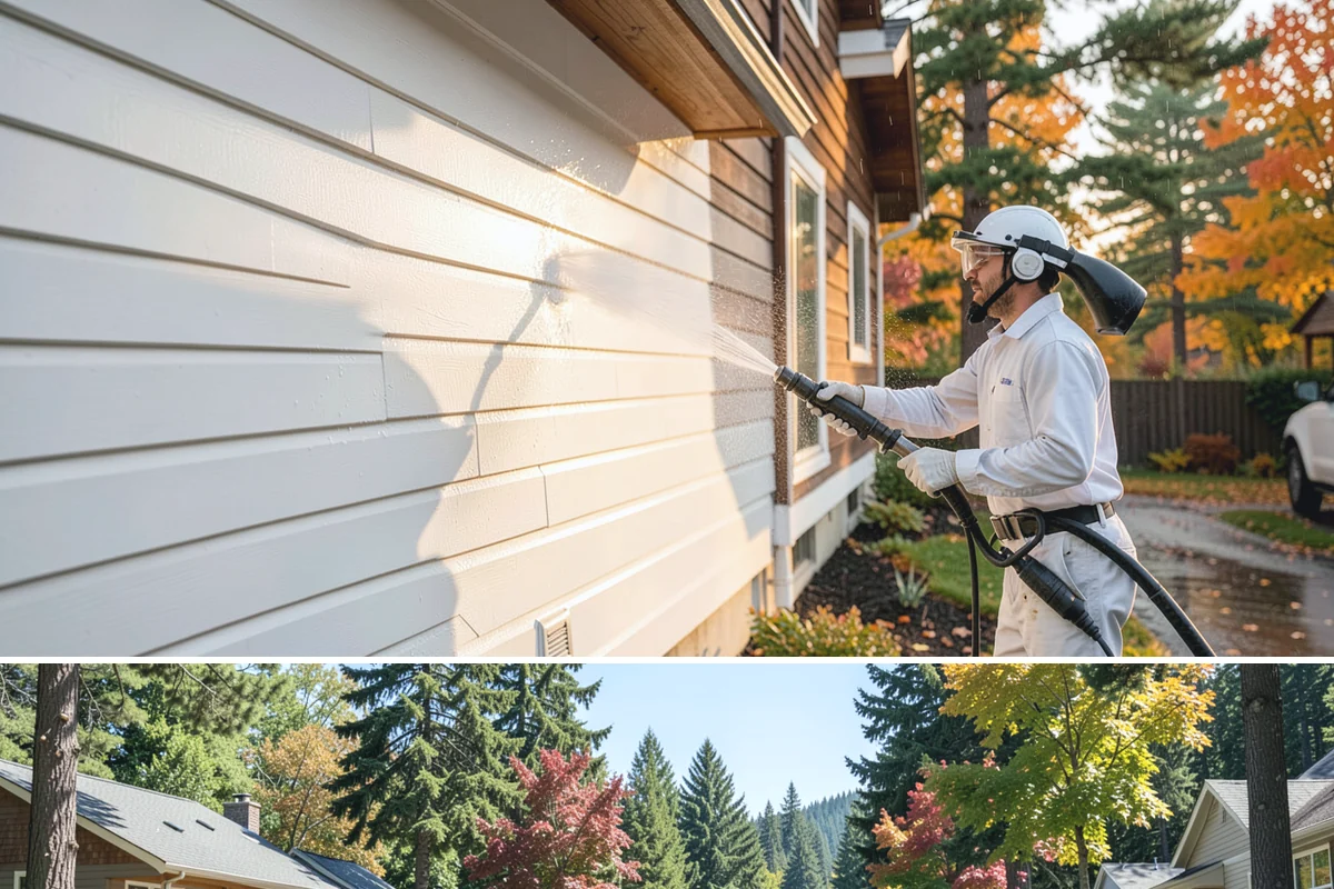 Block Wall Cleaning in Orting, Pierce County, WA - Summer is preferable because dry block accepts treatment more evenly and efflorescence is easier to resolve when the wall is not...