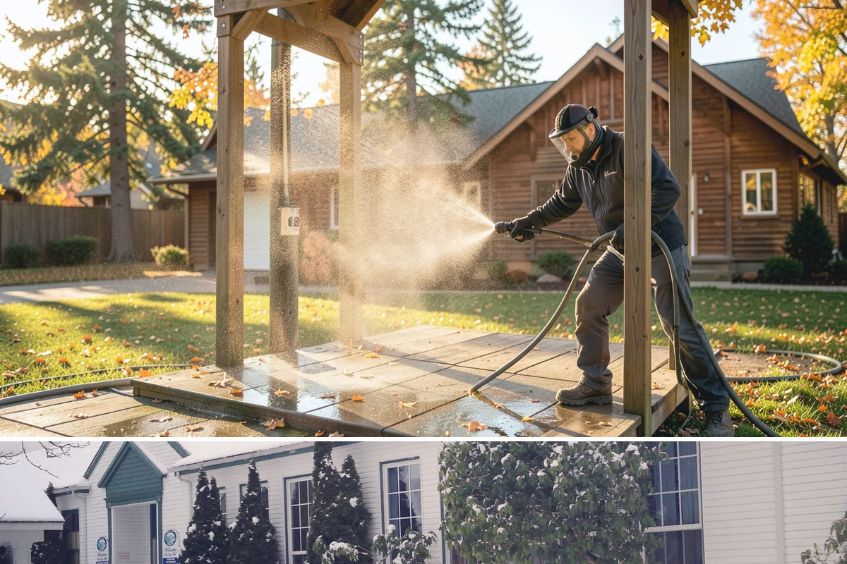 Block Wall Cleaning in Pacific, King County, WA - Summer is preferable because dry block accepts treatment more evenly and efflorescence is easier to resolve when the wall is not...