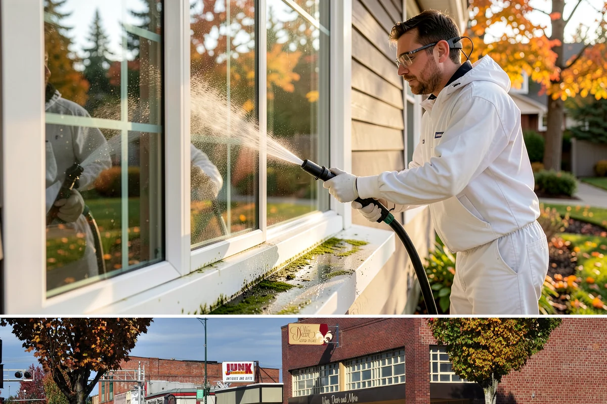 Block Wall Cleaning in Puyallup, Pierce County, WA - Summer is preferable because dry block accepts treatment more evenly and efflorescence is easier to resolve when the wall is not...