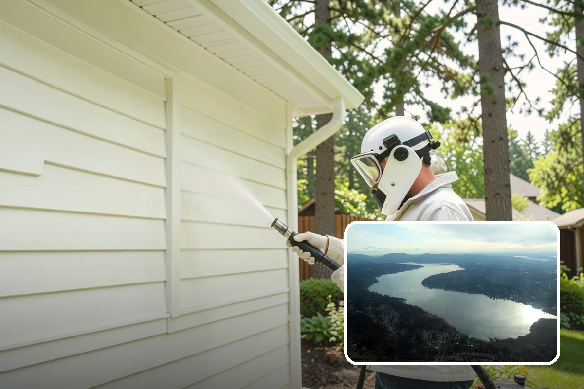 Block Wall Cleaning in Sammamish, King County, WA - Clears algae from highly porous block faces
