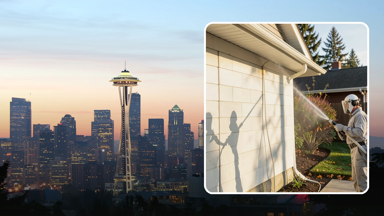 Block Wall Cleaning in Seattle, King County, WA - Wash CMU block walls to clear the algae and efflorescence that thrive on porous concrete masonry.