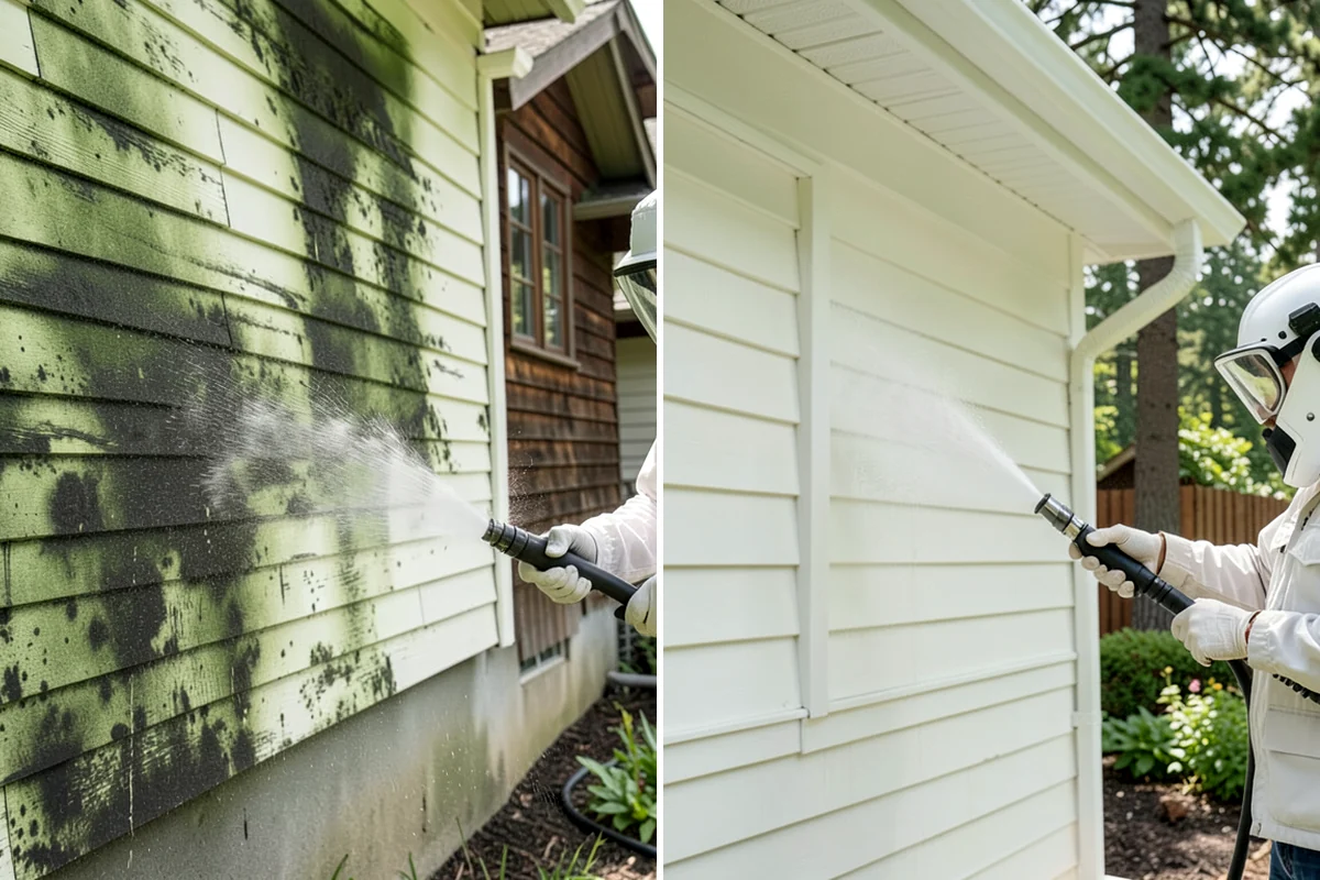 Block Wall Cleaning in Sedro-Woolley, Skagit County, WA - Protect the base and adjacent surfaces