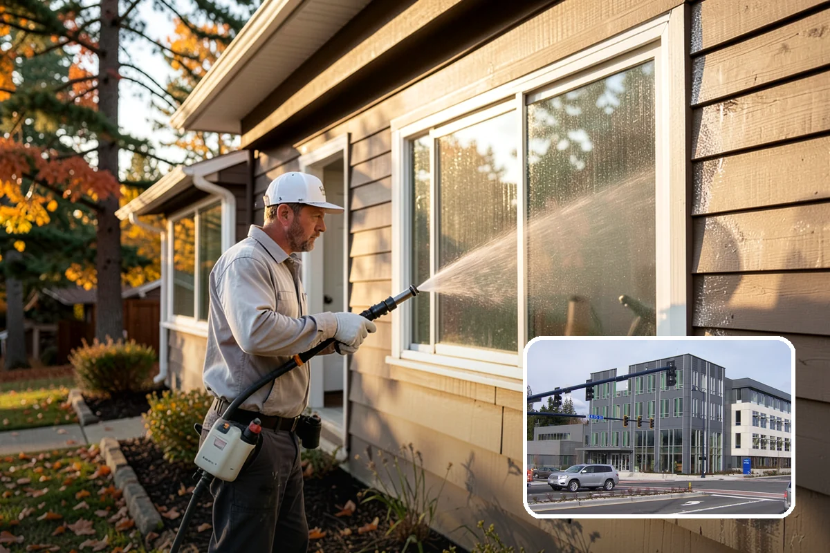 Block Wall Cleaning in Shoreline, King County, WA - Clears algae from highly porous block faces