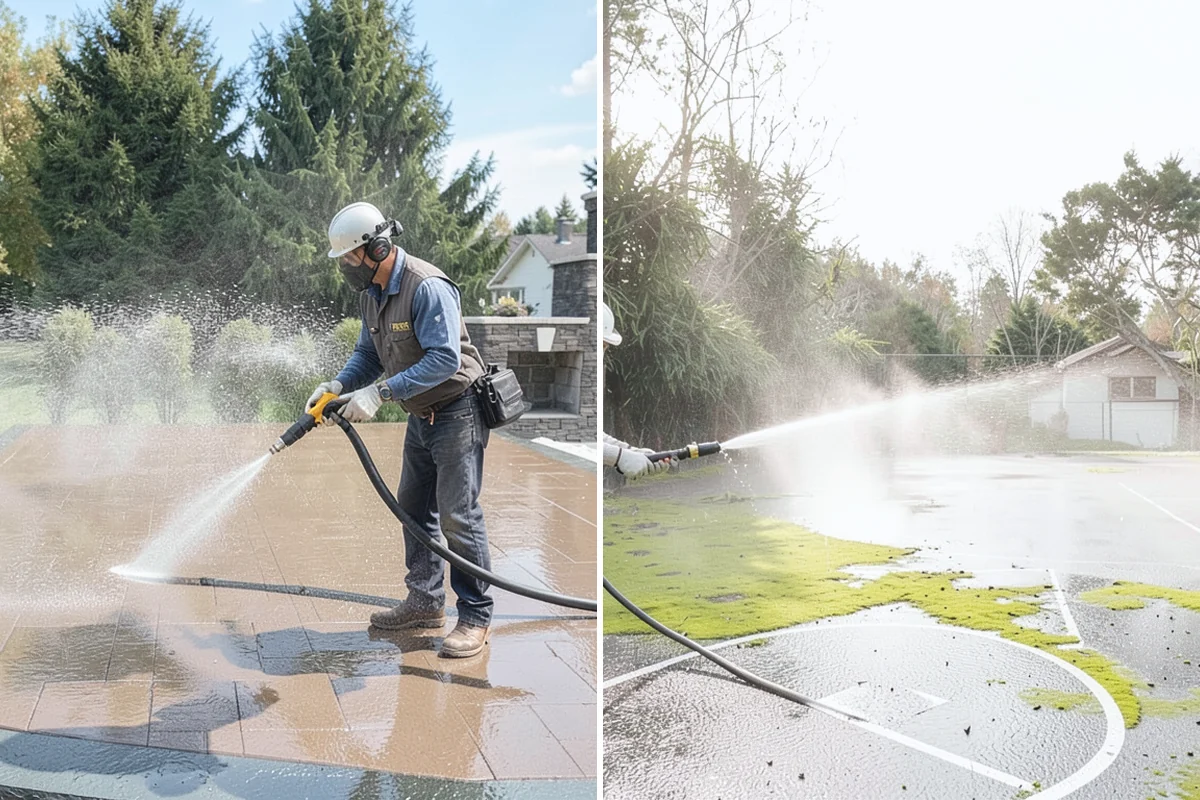 Block Wall Cleaning in Skykomish, King County, WA - Protect the base and adjacent surfaces