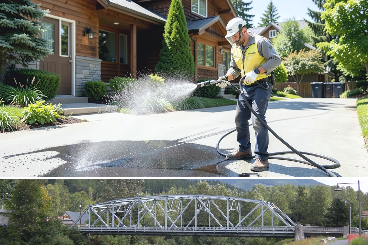Block Wall Cleaning in Skykomish, King County, WA - Summer is preferable because dry block accepts treatment more evenly and efflorescence is easier to resolve when the wall is not...