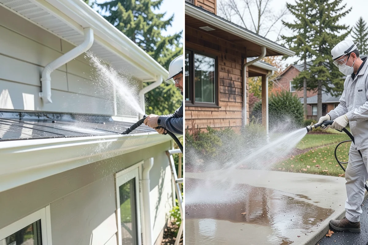 Block Wall Cleaning in South Prairie, Pierce County, WA - Protect the base and adjacent surfaces