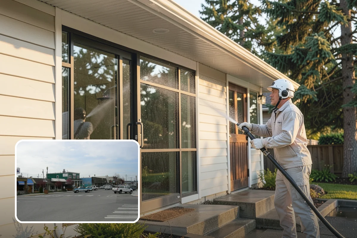 Block Wall Cleaning in Stanwood, Snohomish County, WA - Clears algae from highly porous block faces